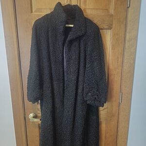 Black Lamb Fur Coat